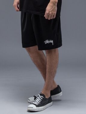 Stussy black mesh shorts size S in EUC
